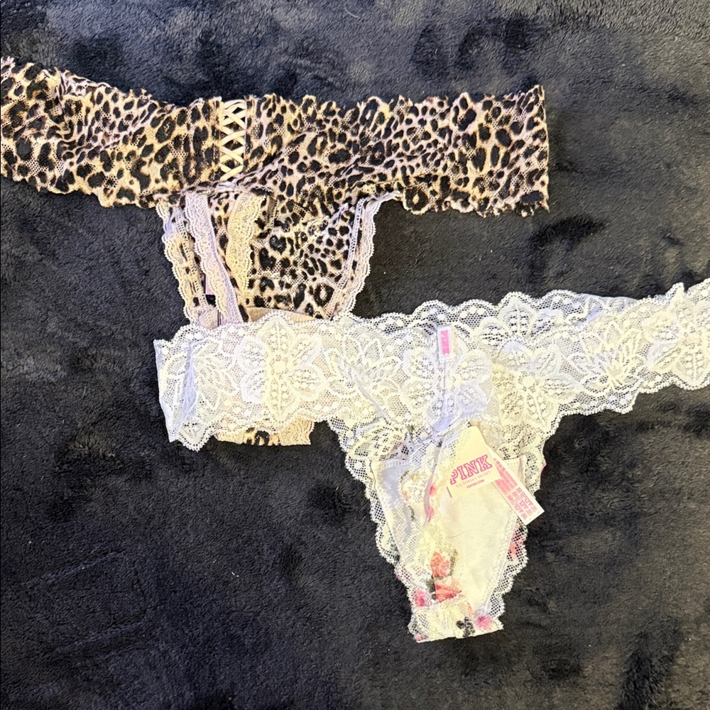 PINK Victoria's Secret Leopard and Lace Panty Set - Picture 2 of 4
